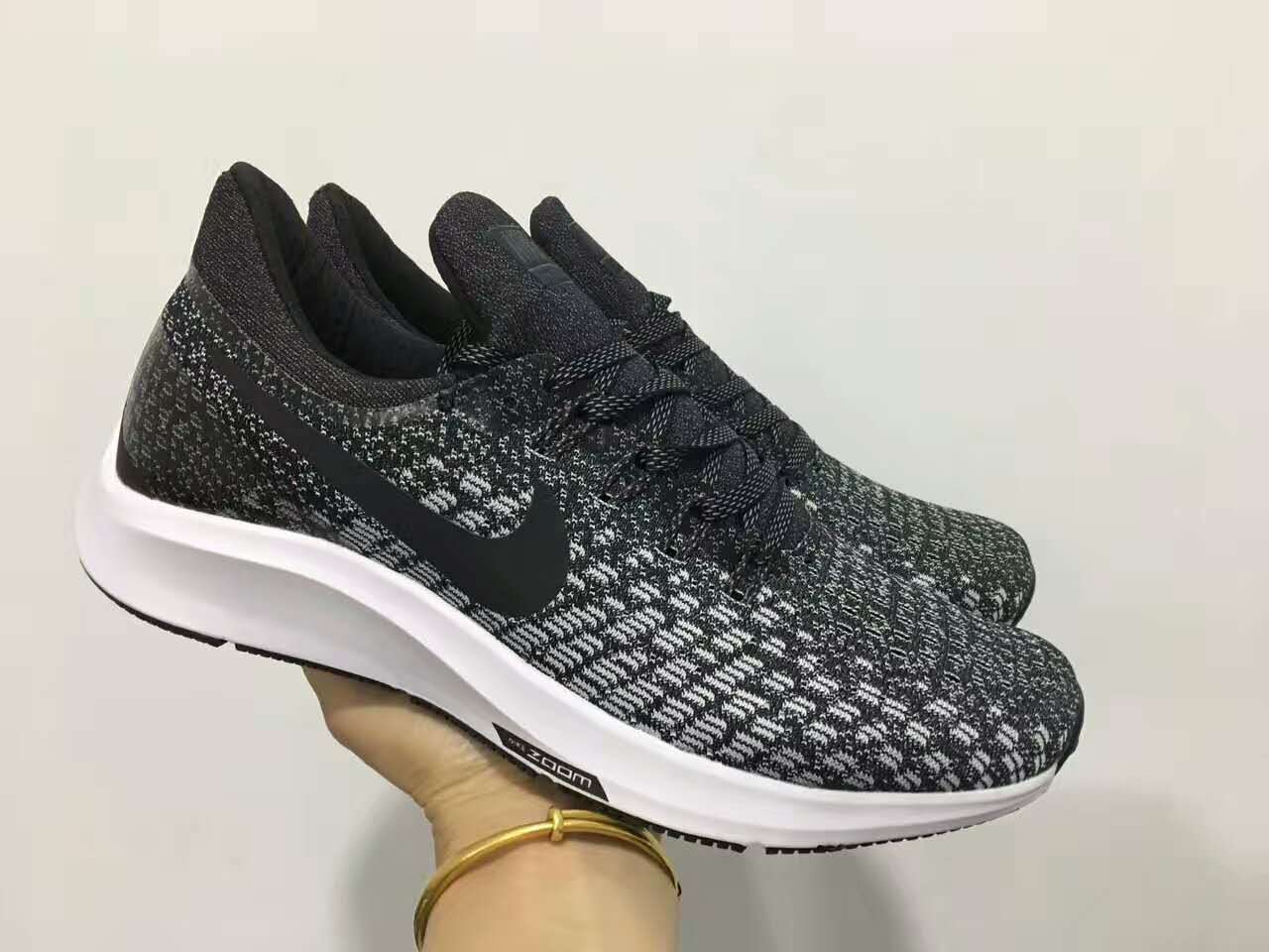 Nike Air Zoom Pegasus 35 Flyknit Silver Black Shoes